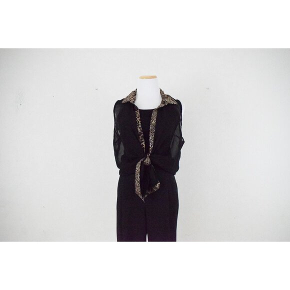 Vintage 80s Black‎ Sheer Blouse size XL - Picture 2 of 9